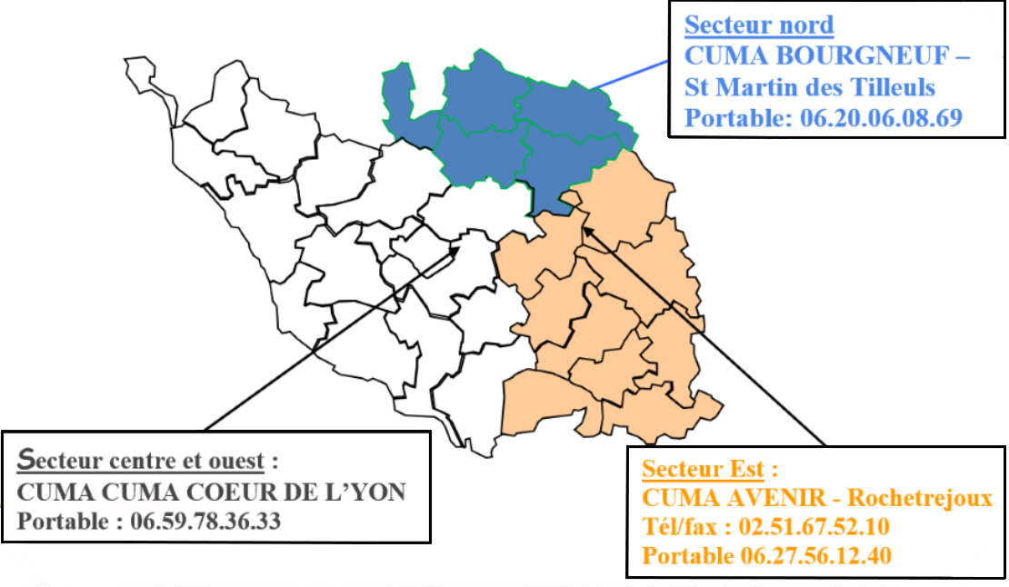 Carte des CUMA partenaires